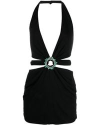 Roberto Cavalli - Ring-embellished Mini Dress - Lyst