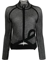 Feng Chen Wang - Zip-Up Two-Tone Bomber Jacket - Lyst