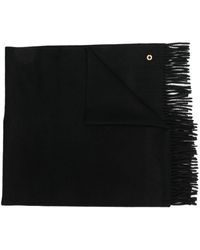Loro Piana ロゴ カシミアスカーフ - ブラック