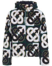 CASABLANCA - Monogram Hooded Fleece Jacket - Lyst