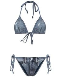 Acne Studios - Slip bikini con stampa denim - Lyst