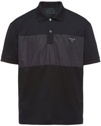 Prada - Triangle-logo Piqué Polo Shirt - Lyst