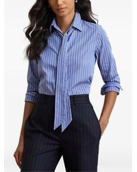 Ralph Lauren - Striped-Pattern Tie Shirt - Lyst