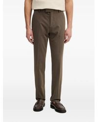 Sisley - Micro-Stripe Pressed-Crease Trousers - Lyst