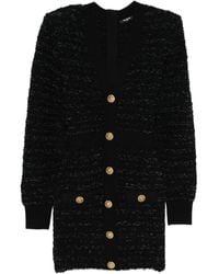 Balmain - Pockets Button Knit Tweed Dress - Lyst