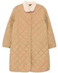 James Perse - Quilted Shearling-Collar Coat - Lyst