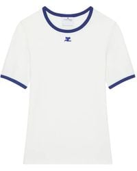 Courreges - T-Shirt With Contrasting Trim - Lyst