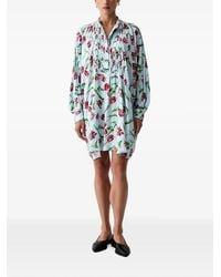 KENZO - Tulip-Print Pintuck-Pleat Mini Dress - Lyst