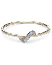 Otiumberg - 9kt Yellow Gold Wave Diamond Ring - Lyst