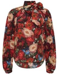 Adam Lippes - Joan Floral-Print Silk Blouse - Lyst