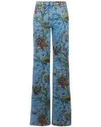 Etro - Jean Évasé À Fleurs - Lyst