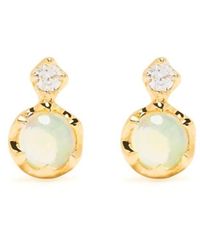 Dinny Hall - 14kt Yellow Gold Double Opal And Diamond Stud Earrings - Lyst