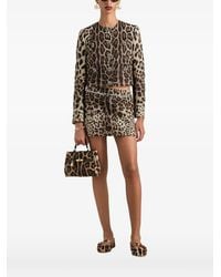 Dolce & Gabbana - Leo-Print Brocade Single-Breasted Jacket With Jewel Buttons - Lyst