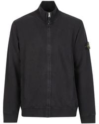 Stone Island - 6100066 Brushed Organic-Cotton Fleece Track Jacket - Lyst