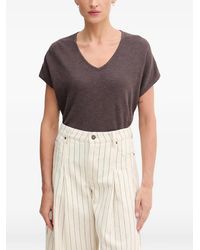 Benetton - V-Neck Waffle-Knit Top - Lyst