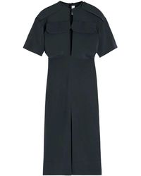Victoria Beckham - Robe Mi-Longue À Taille Ceinturée - Lyst