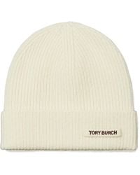 Tory Burch - Ribbed-Knit Beanie Hat - Lyst