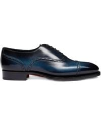 Santoni - Lace-Up Leather Oxford Shoes - Lyst