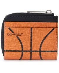 Off-White c/o Virgil Abloh - Basketball Logo-print Leather Wallet - Lyst