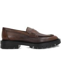 Santoni - Leather Penny Loafers - Lyst