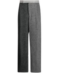 Thom Browne - Two-tone Wool Wide-leg Trousers - Lyst