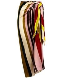 Silvia Tcherassi - Viveka Striped Wrap Midi Skirt - Lyst