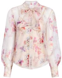 Cinq À Sept - Iris Bouquet Farouz Floral Bouquet Tie Shirt - Lyst