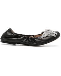 Casadei - Rhinestone-bow Ballerina Shoes - Lyst