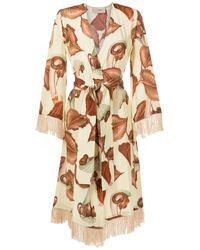 Adriana Degreas - Leaf-print Robe Beach Dress - Lyst