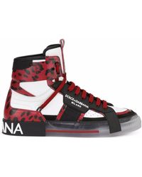 DOLCE & GABBANA RUNWAY High-Top Sneakers Mix&Match Black Made in Italy 04644 