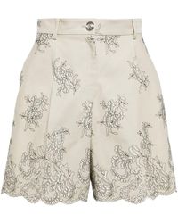 Giambattista Valli - Floral-embroidered High-waist Shorts - Lyst