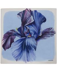 Ferragamo - Iris-print Silk Foulard Scarf - Lyst