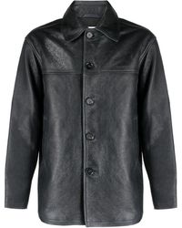 WOOD WOOD - Leather Shirt Jacket - Lyst