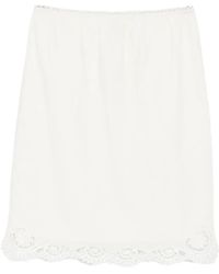 Posse - Darya Lace-Trim Linen Midi Skirt - Lyst