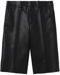 Helmut Lang - Leather Knee-Length Shorts - Lyst