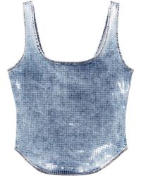 DIESEL - Sequin Denim Tank Top - Women's - Cotton/polyester/elastane - Lyst
