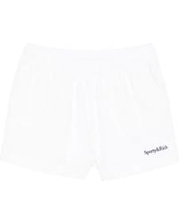Sporty & Rich - Logo-Embroidered Elasticated Shorts - Lyst