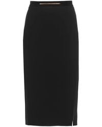 Elisabetta Franchi - Jewel-Plaque Side-Slit Midi Skirt - Lyst