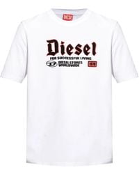DIESEL - Logo-Print Cotton T-Shirt - Lyst