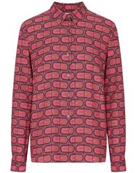Laura Urbinati - Geometric-Print Long-Sleeve Shirt - Lyst