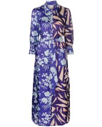 Pierre Louis Mascia - Belted Abstract-print Shirt Dress - Lyst