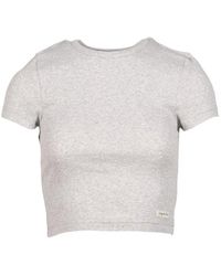 Sporty & Rich - Ribbed Logo-Patch T-Shirt - Lyst