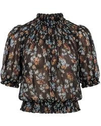 Ulla Johnson - Blouse Froncée À Fleurs - Lyst