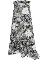 JNBY - Floral-print Cotton Midi Dress - Lyst