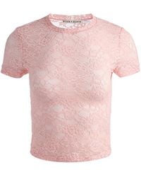 Alice + Olivia - Tess Lace Crew-Neck T-Shirt - Lyst