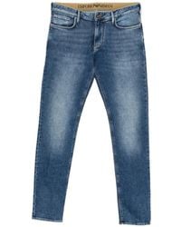 Emporio Armani - J06 Faded-Effect Slim-Fit Jeans - Lyst