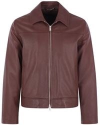 Lardini - Zip-Up Leather Jacket - Lyst