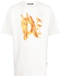 Palm Angels - Burning T-Shirt mit Monogramm-Print - Lyst