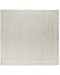 Emporio Armani - Signature Logo-Print Frayed Scarf - Lyst
