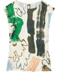 Paul Smith - Abstract-Print Pleated Top - Lyst